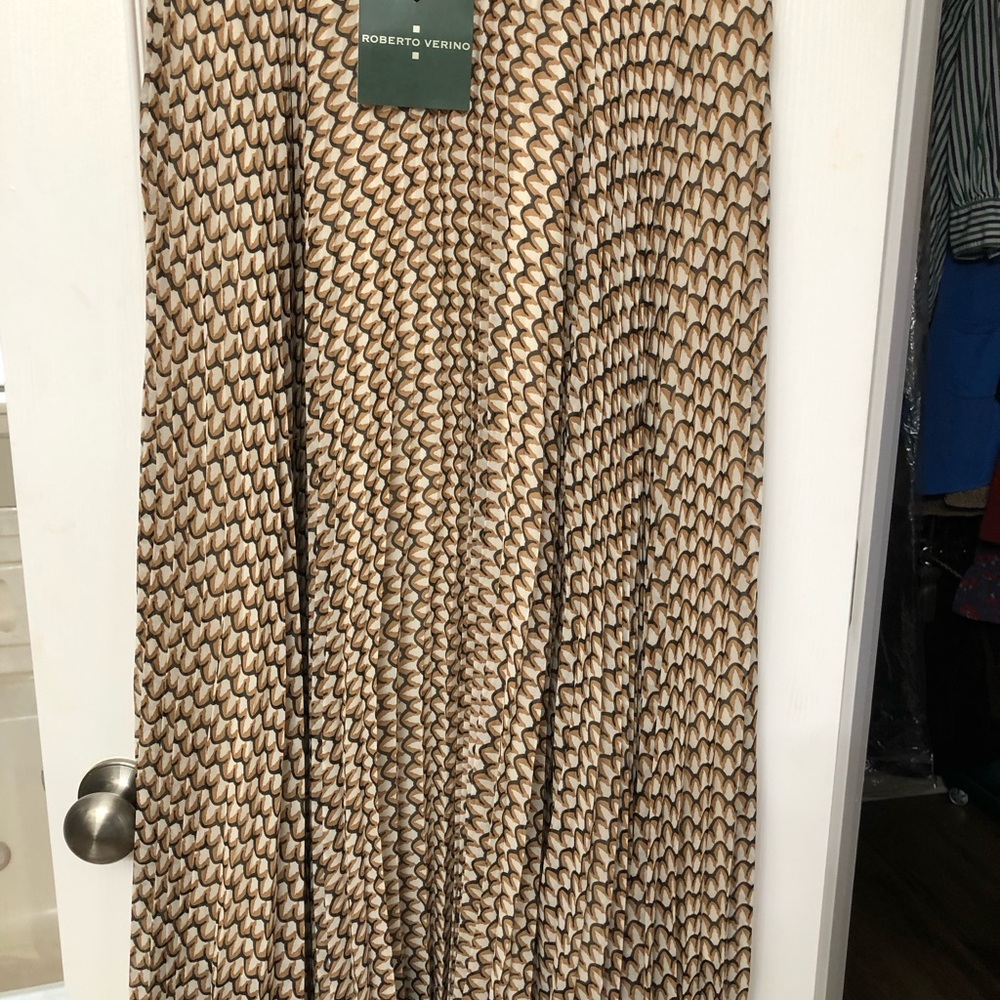 Beige Patterned Maxi Skirt